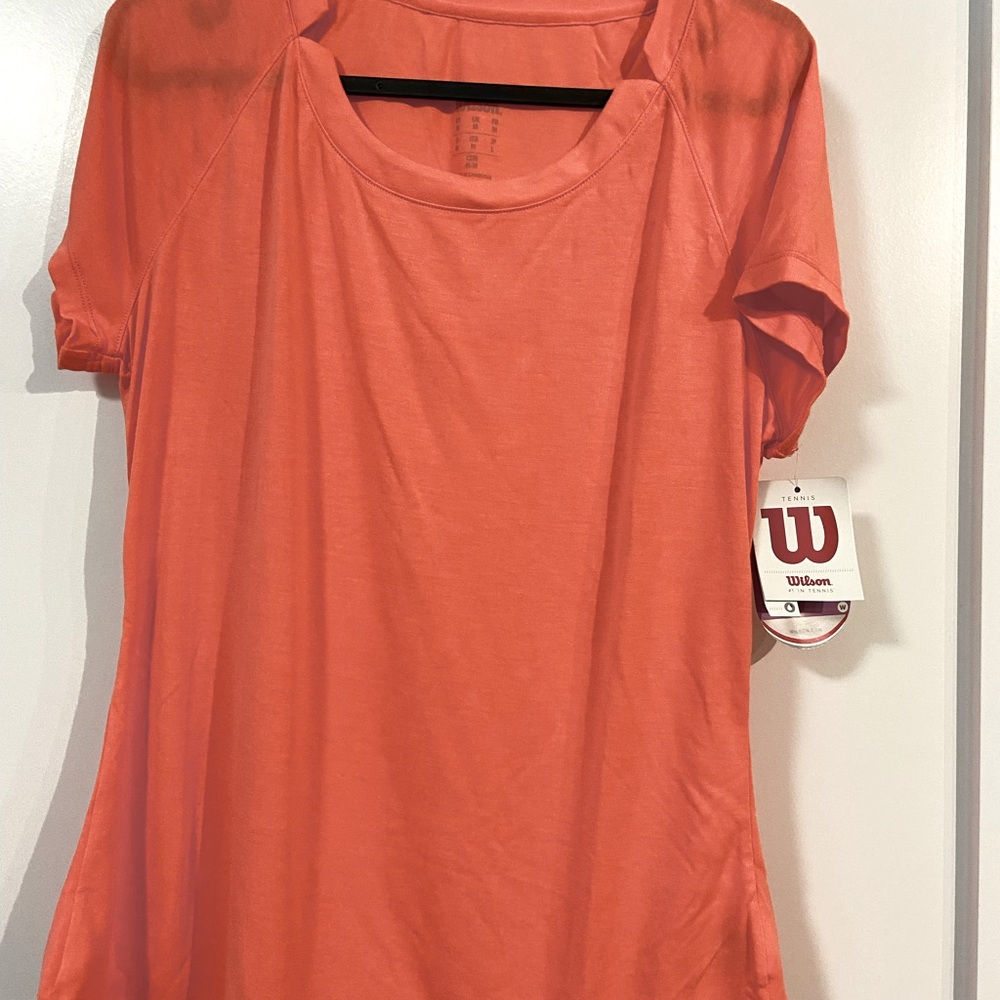 Wilson UWII Script Tech Tee - NWT - Fiery Coral